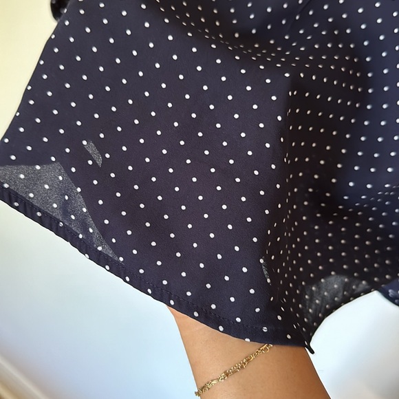 Dynamite Dark Blue with Polka Dot Blouse - Picture 7 of 9
